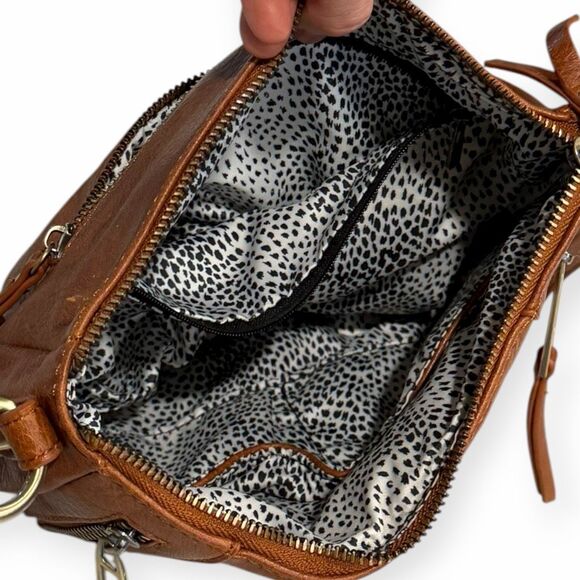 BY ANTHROPOLOGIE Women’s Cognac Brown Faux Leather Sadie Crossbody Bag - Picture 8 of 8